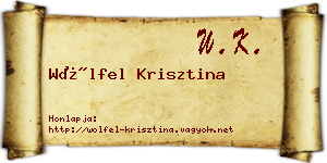 Wölfel Krisztina névjegykártya